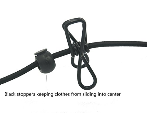 image for iSuperb 2Pack Travel Elastic Adjustable Clothesline Retractable Windpr