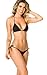 Coqueta Swimwear Brazilian Sexy Bikini Teeny Thong Triangle top Set Bottom Black-SM