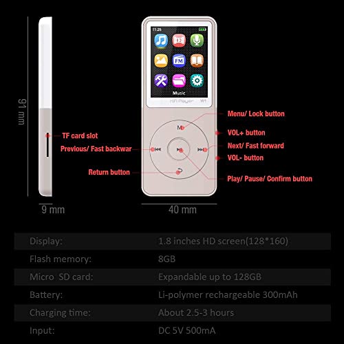 MP3 Player, Tengsen MP3 Music Player with FM Radio, Recording, Photo