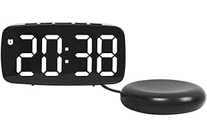 Digital Alarm Clock USB Powered Green LED Display Adjustable Brightness Vibration Alarm Snooze Feature 12X4x6cm For Bedroom T