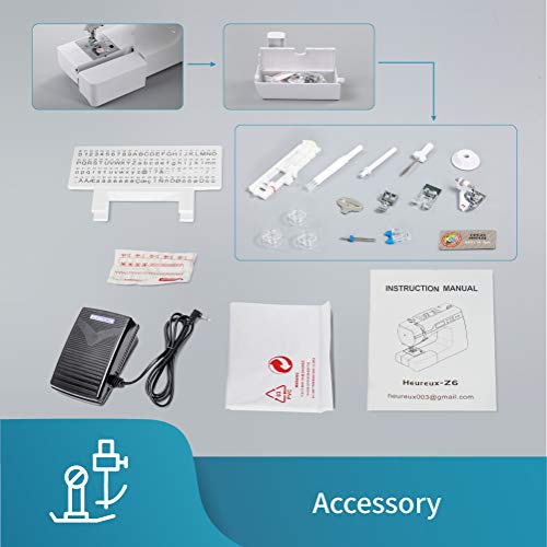 Heureux Sewing and Quilting Machine Computerized, 200 Builtin Stitches