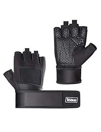 Guantes de gimnasio Trideer ultraligeros para el levantamiento de peso. Guantes de agarre de gel de sílice y microfibra antideslizantes livianos. Ideales para entrenamiento, gimnasio, fitness, físicoculturismo y ejercicio de hombres y mujeres.