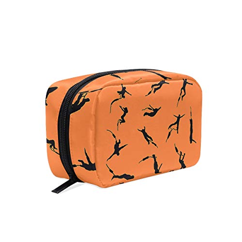 Bungee Jumping Pattern Makeup Bag Organizer Portable Cosmetic Pouch Handbag With Zipper For Women Purse