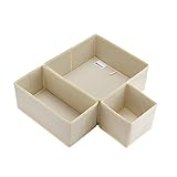 Avinee Foldable Non Woven Fabric Closet/Dresser Drawer Storage Organizer, for Underwear, Socks, Bras, Tights, Leggings - 3 Set