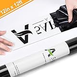 Heat Transfer Vinyl 12inch x12feet HTV Rolls - Iron on HTV Vinyl for Cricut and Silhouette Cameo Easy to Cut & EasyWeed, Make Your own Custom T-Shirt Black