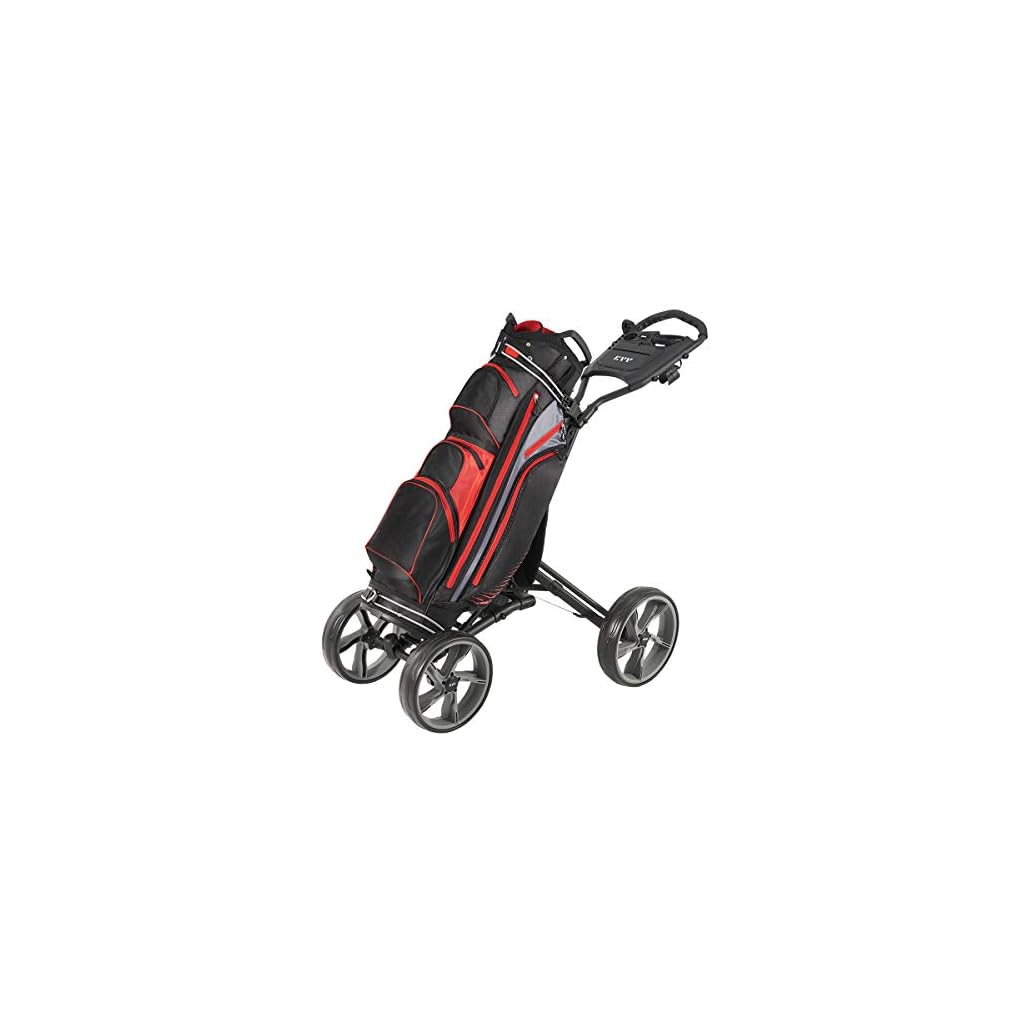 KVV 4 Wheel Foldable Golf Push Cartwith Super Strong & Lightweight