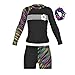 Girls Long Sleeve Swimsuits 2 Pieces Set Rash Guard Swimwear Quick Dry Surfing Wetsuit for Kids Bathing Suit 5-14 Years Black