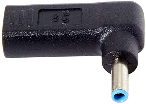 USB Type C USB-C to DC 4.5x3.0mm Adapter PD Emulator Trigger 90 Degree Angled for HP Stream Spectre Pavilion Envy EliteBook Split Chromebook EliteBook Folio