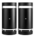 Hyperikon LED Porch Sconce Light, 12W Cylinder, Modern Outdoor Wall Lamp, 4000K Daylight, Black, Photocell, 2 Pack