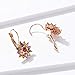 BAMOER 18K Rose Gold Plated Cubic Zirconia Snowflake Lever Back Earrings Necklace Set for Women Girls CZ Jewelry Set Rose Gold & Colorful CZ
