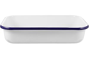 Kichvoe Enamel Baking Pan 11.41X7.48X2.55In Nonstick Heat-Resistant Roasting Tray for Kitchen Cooking and