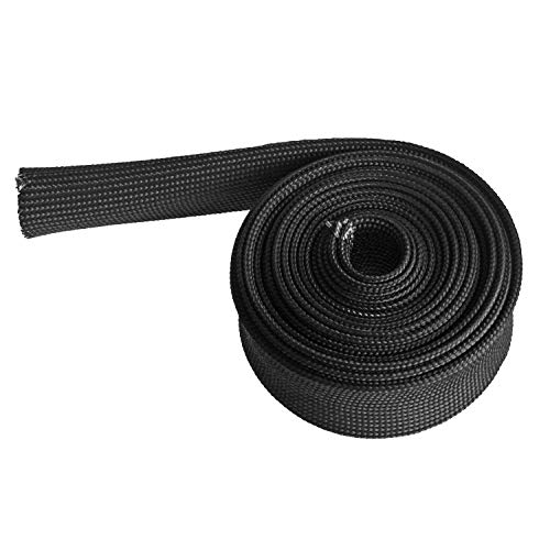Auto Heat Sleeve Fiberglass Adjustable Heat Shield 10FT-25MM(1") Black Exhaust Heat Shield for Car Wire Loom Heat Shield Brake Line Cable Heat Shield