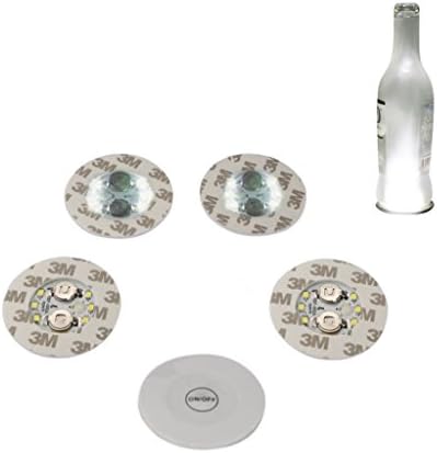 Bottle Light Glorifier Glow Wine Bottle Sticker LED Light for Bottle Coaster(Cool White 5pcs in Pack) (Cool White)