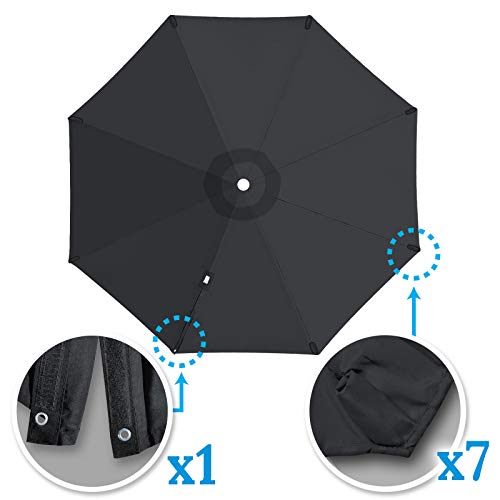 BenefitUSA Round Replacement Canopy Top Cover for 11.5' Rome Cantilever Patio Umbrella Outdoor Sunshade (Black)