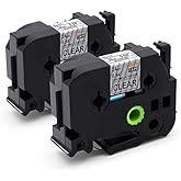 COLORTY Compatible TZe-151 TZe151 TZ Tape 24mm 0.94 Clear Label Maker Laminated Tape for Brother P-Touch Label Tape 1 Inch Compatible with Ptouch PT-D600 PT-P710BT PT-P750W, Black on Transparent