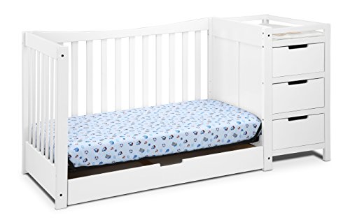 image for Storkcraft Graco Remi 4-in-1 Convertible Crib and Changer, White, Easi