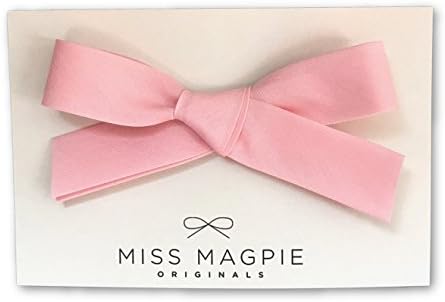 Miss Magpie Originals Large Retro Girls Hair Bow with Alligator Clip (Light Pink)