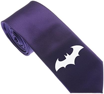 Uyoung Cool Batman Logo Pattern Multi-colored Men's Woven 2.5" Skinny Tie