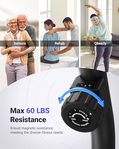 MERACH Recumbent Exercise Bike Cardio Equipment, Stationary Bike with Smart Bluetooth and Exclusive App Connectivity Stepper, LCD, Heart Rate Handle,Elliptical Cross Trainer Magnetic Recumbent Cycle