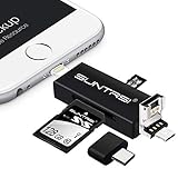 suntrsi TF/SD Card Reader compatible with iPhone/OTG Android/Computer, Micro SD Card Reader compatible with iPhone/iPad Charging,Compatible to SD Card Camera Adapter "x disk"