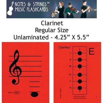 Notes & Strings Clarinet 4.25"X5.5" Regular Size Flashcards