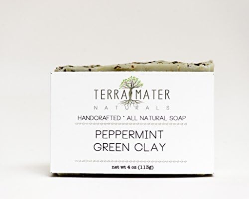 Peppermint, green clay, palm free, natural vegan soap