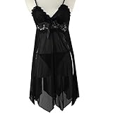 HOT SALE!!Woaills Women's Underwear Babydoll Sleepwear,Sexy Lace Dress G-string Lingerie Nightwear (Black, Free Size)