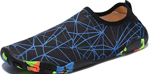 Benkii Mens Womens Water Shoes Quick Dry Barefoot for Yoga Swim Diving Surf Aqua Sports Pool Beach £¨Blue net 42