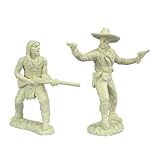 TSSD Crazy Horse and General Custer: 2 CREAM 1:32 Plastic Soldier Figures