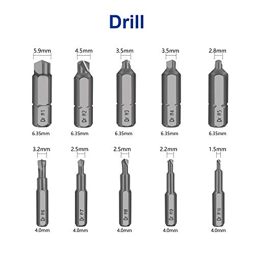 Werkzeug Damaged Stripped Screw Extractor Set for Broken Screw, All-Purpose HSS Broken Bolt Extractor Screw Remover Set with Magnetic Extension Bit Holder & Socket Adapter (22 PCS )