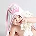 Organic Bamboo Baby Hooded Towel with A Cute Animal Scrubber | Super Soft and Absorbent | Baby Towel with Hood | Kids Hooded Bath Towel | Perfect as a Baby Girl Shower Gift - Pink - My Little Royal