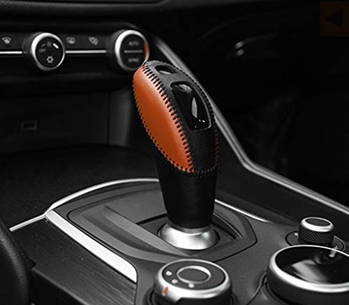 Eppar New Protective Shift Knob Cover Compatible with ALFA Romeo Giulia 2016-2019 (Brown)