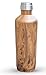 Zell Vacuum Insulated Travel Water Bottle | Leak-proof Double Walled Stainless Steel Wine Shape Portable Water Bottle | No Sweating, Keeps Your Drink Hot & Cold | 25 Oz (750 ml) | Wood