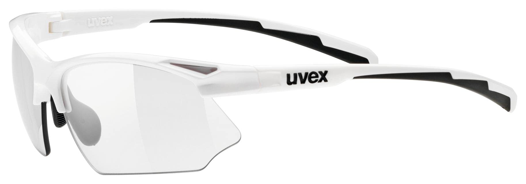 uvex Sportstyle 802 V - Sports Sunglasses for Men and Women - Self-Tinting Lenses - Anti-Fog Technology - White/Smoke - One Size