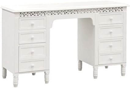 Belgravia Shabby Chic White 8 Drawer Dressing Table Amazon Co Uk