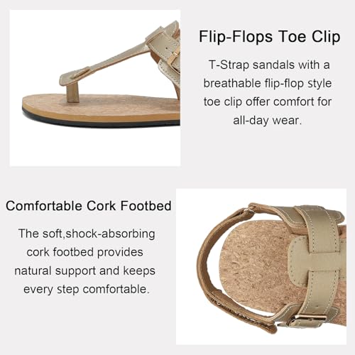 chetoria Barefoot Women's Summer Sandals Golden Flat Flip-flop | Barefoot Wide Toe Flip Flops, Zero Drop Sole, Breathable Sandals for Women, Lightweight and Comfortable Casual Shoes