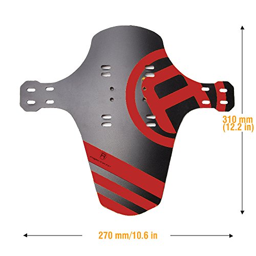 HCFGS MTB Mudguard, Mountain Bike Fenders Quick Release Cycling Fender, Compatible with Front and Rear, Fits 26", 27.5", 29", Plus Size and Fat Bike Wheel Sizes (Red 2pcs) - Thumbnail 3