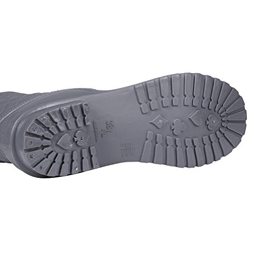 Women's Mid Calf Rain Boots Waterproof Lightweight Garden Shoes Grey - Thumbnail 5
