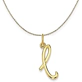 The Black Bow 14k Yellow Gold, Claire Mini Lower Case Initial L Necklace