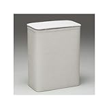 Redmon Budget Series Chelsea Pattern White Wicker Hamper with Vinyl Lid