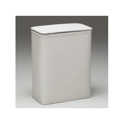 Chelsea Pattern White Wicker Hamper with Vinyl Lid 4250