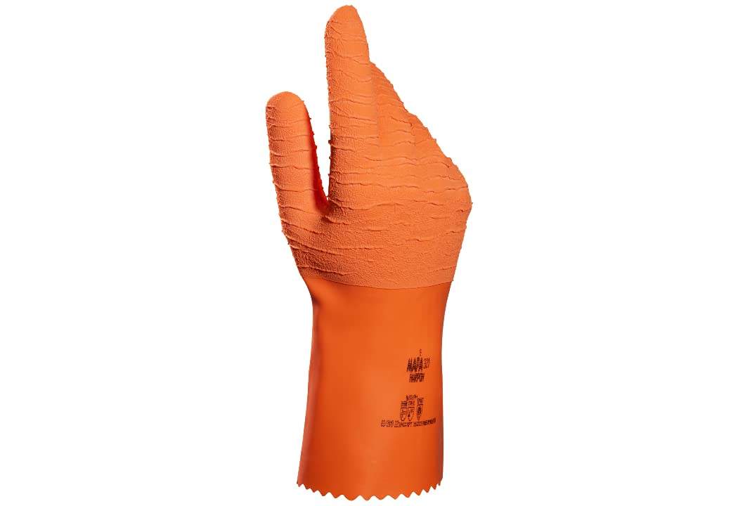 MAPA Professional HARPON 321 – Fish Handling Gloves in Latex, Liquid Proof Work Gloves, Orange, Size 7 Protective Gloves (1 Pair) — image 1