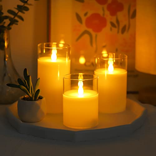 Lezonic Flameless Battery Operated Candles with Remote and Timer, LED