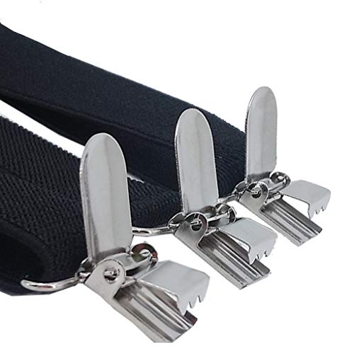 Navisima Women Adjustable Elastic Y Back Style Suspenders With Strong Metal Clips, Black