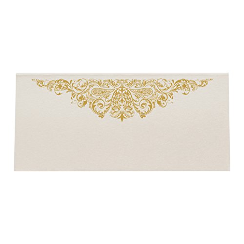 Documents and Designs Paisley Easy Print Place Cards (Select Color/Quantity), Champagne, Gold, Set of 75 (13 Sheets)