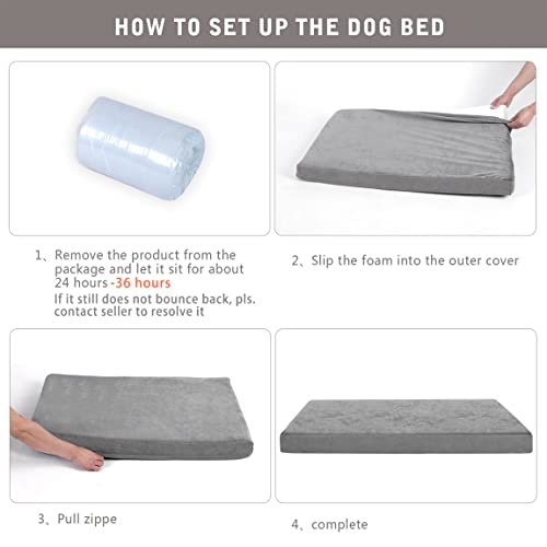PETORREY Memory Foam Dog Beds for Large Dogs, Orthopedic Waterproof Dog
