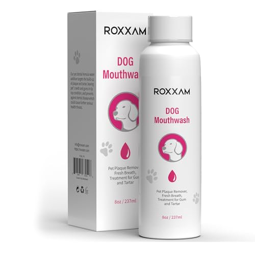 ROXXAM DOG MOUTHWASH: ADVANCED DENTAL CARE WATER ADDITIVE FOR DOGS | KEEP DOG BREATH FRESH AND TEETH CLEAN | SUPPORTS GUM HEALTH | ELIMINATES BAD BREATH, WHITENS TEETH, PREVENTS CAVITIES