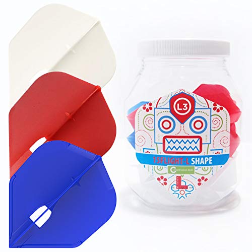 L-Style L3 PRO Shape Dart Flights Red, White and Blue - Jar of 15 Flights