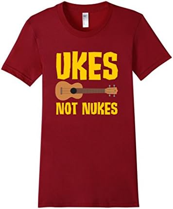 Women's Ukes Not Nukes T-Shirt Small Cranberry