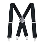 Buyless Fashion 48″ Men’s Heavy Duty 2″ Wide Elastic Adjustable X Back Suspender www.denim.fit